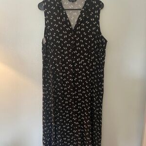 Elegant Black Floral Midi Dress